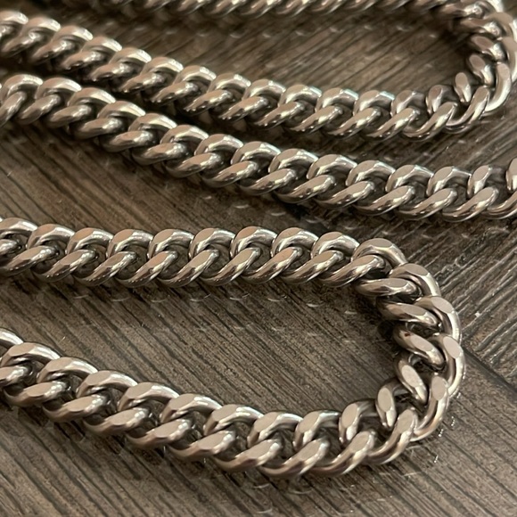 Vintage Silver-tone Extra Long Cuban Link Chain 35.5” - Picture 6 of 15